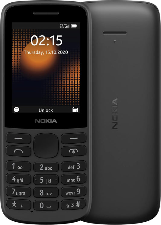 Nokia 215 4G Dual SIM 4G Phone with Long Battery Life, Multiplayer Games, Wireless FM Radio and Durable Ergonomic Design | (Black)