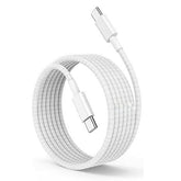 Muvit Type C to Type C fast charging data cable in white with durable braided design for Samsung devices.