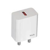 Muvit 67W SonicCharge 3.0 Charger Adapter with USB port, compact design, and white finish for Xiaomi phones.