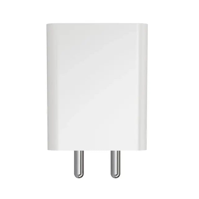 Front view of the Muvit Nothing Phone 45W Super Fast Charging PD3.0 USB-C Charger showcasing its compact and sleek white design.