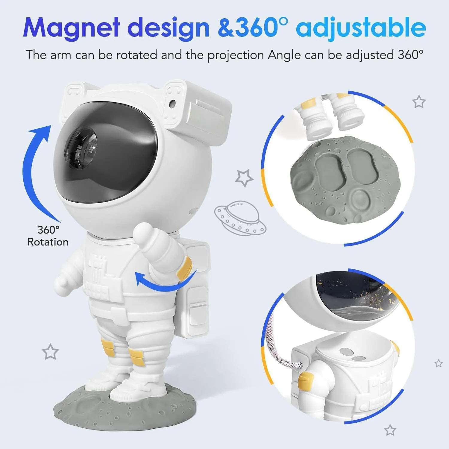 Muvit Astronaut Galaxy Star Light Projector Night Lamp for Home