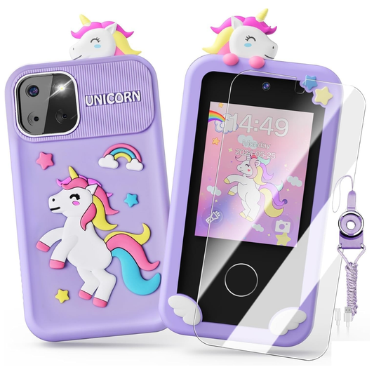 Kids Smart Phone for Girls & Boys (Purple) – 2.8" Touchscreen Toy Phone with Dual Camera, Games & Learning Features