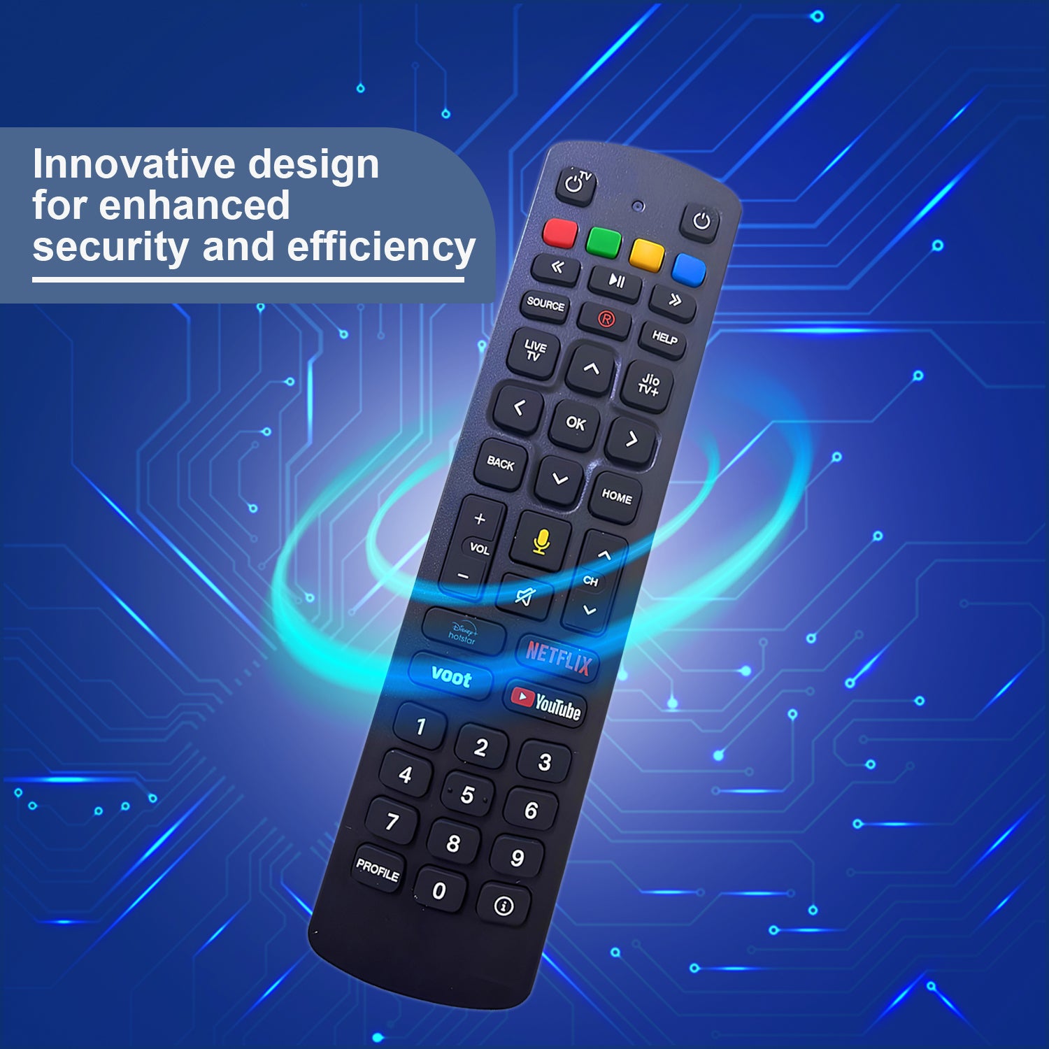 Muvit Original Remote Control Compatible for Jio Fiber Box with Voice