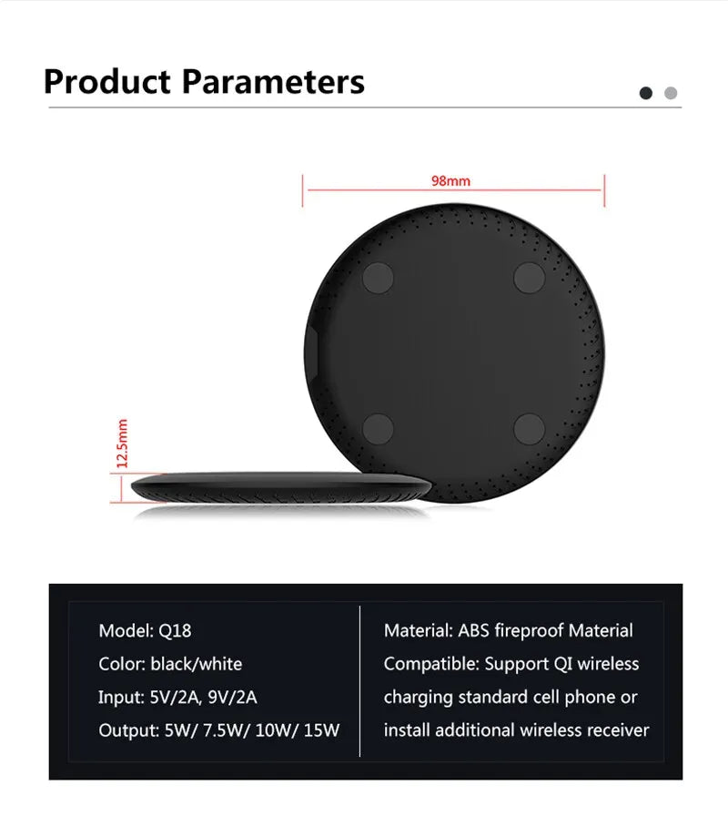 Muvit 15W Magnetic Wireless Charger Pad for iPhone | Fast Qi Charging USB-C Wireless Charging Pad for iOS & Android