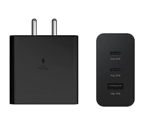 Muvit 65W Type-C Super Fast Charger Adapter Compatible With Samsung Galaxy S/A/M/F Series | Super Fast Charger For S24 Ultra/S23/S22/S21/21 Fe/S20/M14 5G/M34/M54/M53 5G/M33/M13/A34/A54,Black