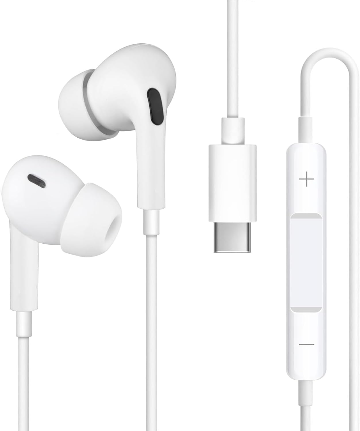 Muvit Type-C Wired Earphones with Mic | Extra Bass In-Ear Headphones for iPhone 16/15 Series & USB-C Devices (Noise Isolation, Stereo Sound)