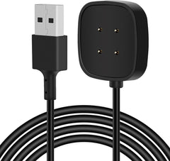 Muvit USB Charging Cable for Fitbit Versa 3 / Versa 4 / Sense/Sense 2 Smartwatch Charging Cord for Fitbit Sense/Sense 2/Versa 3/Versa 4 Smart Watch 3.3Ft Cable - Black