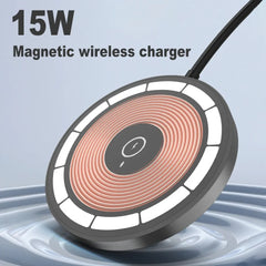 Muvit 15W 2-in-1 MagSafe Magnetic Wireless Charger | Transparent Qi Fast Charging Pad for iPhone Series & Android Devices