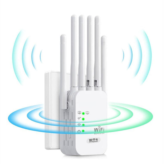 Muvit 6 Antenna WiFi Range Extender 300Mbps | Wireless Repeater with 2 LAN Ports