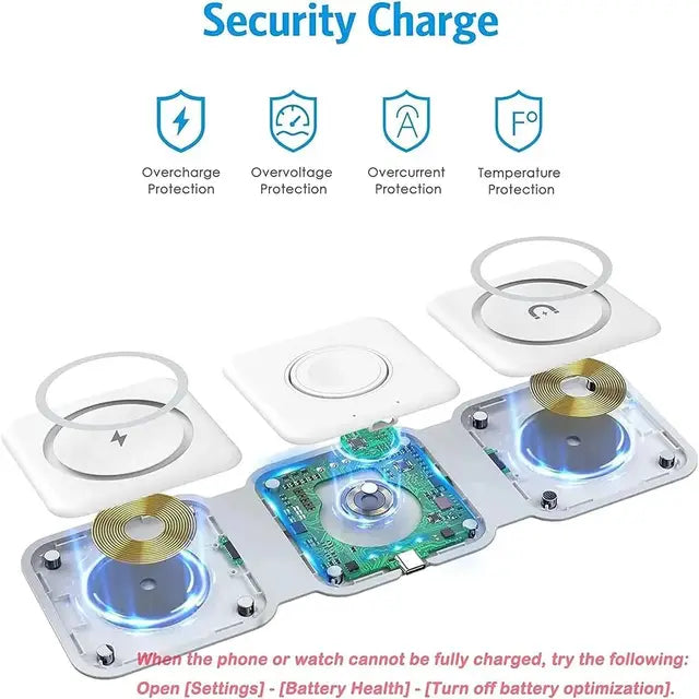 Muvit 3-in-1 Foldable Magnetic Wireless Charger For iPhone