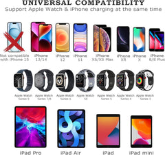 Muvit iWatch Charger, 2 in 1 USB Charger for iWatch and iPhone, 3.3 Feet Fast Charging Cable Compatible for iWatch Series 10/ 9/8/7/6/SE/SE2/5/4/3/2/1 and iPhone 14 13 12 11 X 8 series