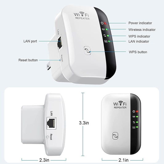 Muvit Wifi Range Extender Signal Booster Dual Band Upto 300Mbps