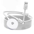 Muvit Fast Charging USB Cable with Magnetic Watch Charger for iWatch Series 10–1 & iPhone (White)