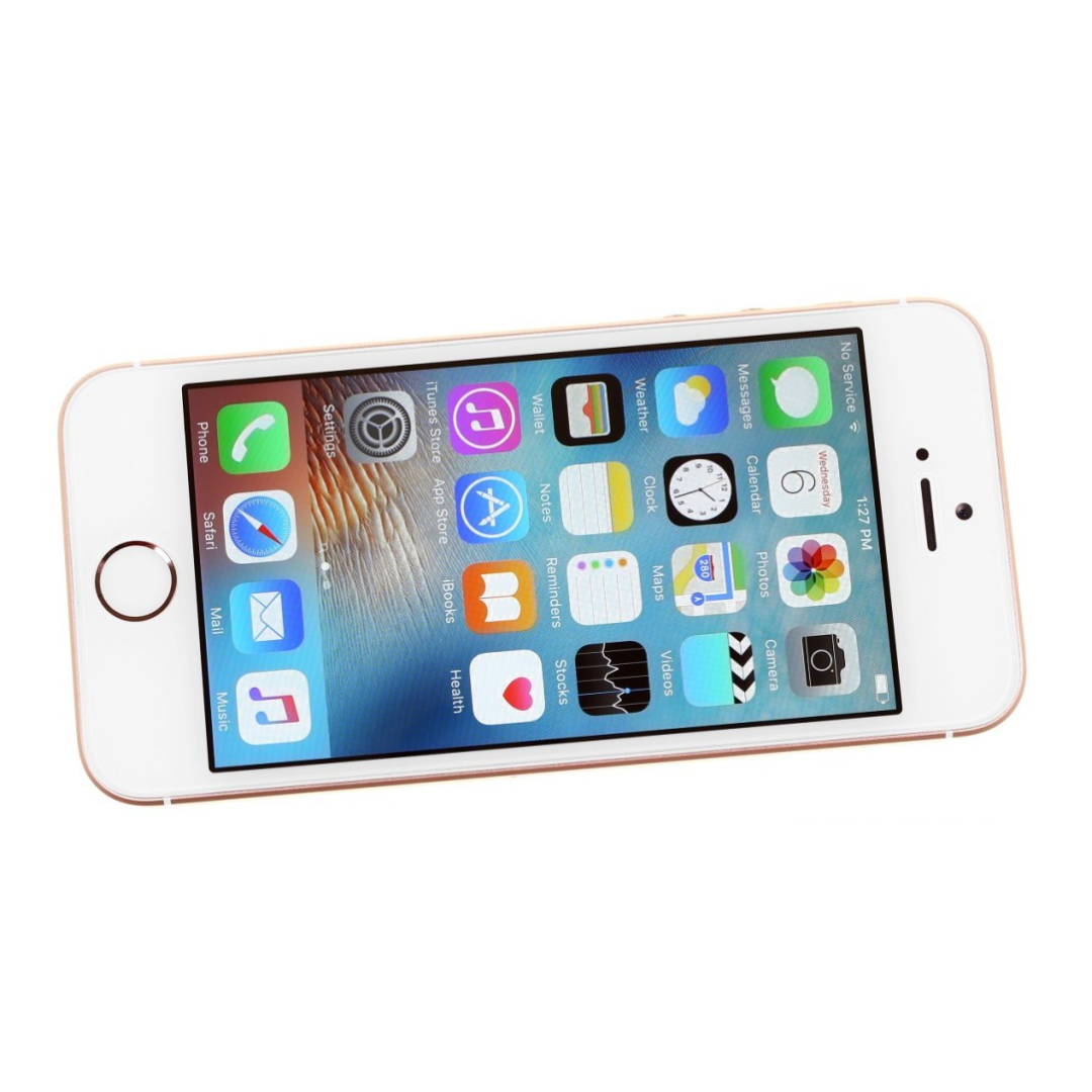 Smartphone with app icons on a white background