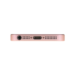 Rose gold electronic device with ports on a white background