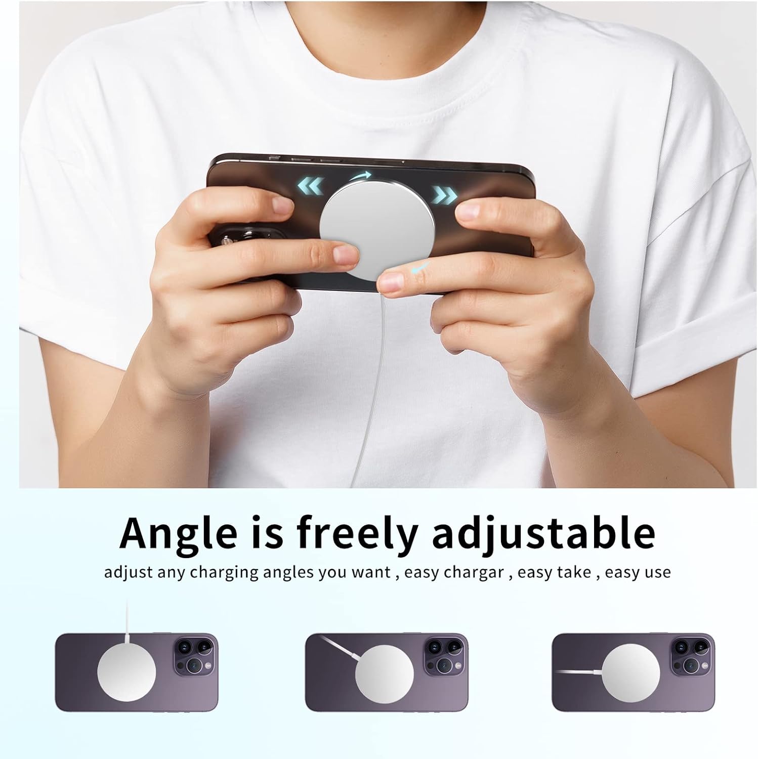 Muvit Magnetic Wireless Charger Compatible with Magsafe Charger iPhone 16/15/15 Pro/15 Plus/15 Pro Max/14/14 Pro/14 Plus/14 Pro Max/13/13 Pro,Wireless Charging Pad,Mag Charger-with 1 Year Warranty