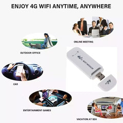4G LTE Wireless WiFi USB Dongle Stick with All SIM Network Support | Plug & Play Data Card with up to 150Mbps Data Speed Hotspot Modem for Travel & Home