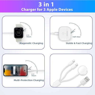 Muvit 3 IN 1 iWatch and iPhone Charger USB Cable