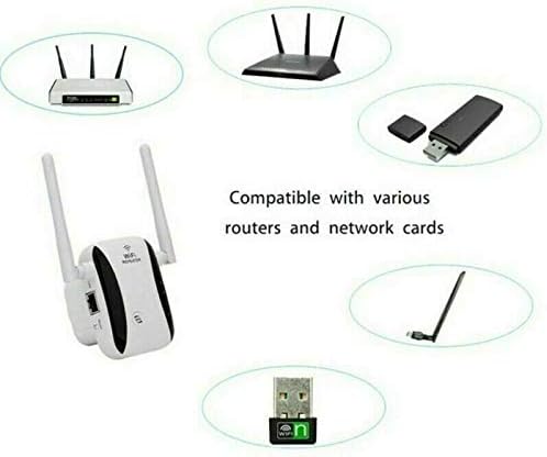 Muvit WiFi Range Extender Dual Antenna Up to 300Mbps Signal Booster