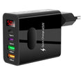 Muvit 45W Fast Charger Adapter with 4 Ports (USB + Type-C PD) | Multi Device Super Fast Charging Wall Charger | Black