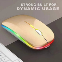 Muvit RGB Ultra Slim Wireless Rechargeable Mouse (Gold)