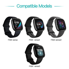 Muvit USB Charging Cable for Fitbit Versa 3 / Versa 4 / Sense/Sense 2 Smartwatch Charging Cord for Fitbit Sense/Sense 2/Versa 3/Versa 4 Smart Watch 3.3Ft Cable - Black