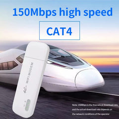 4G LTE Wireless WiFi USB Dongle Stick with All SIM Network Support | Plug & Play Data Card with up to 150Mbps Data Speed Hotspot Modem for Travel & Home