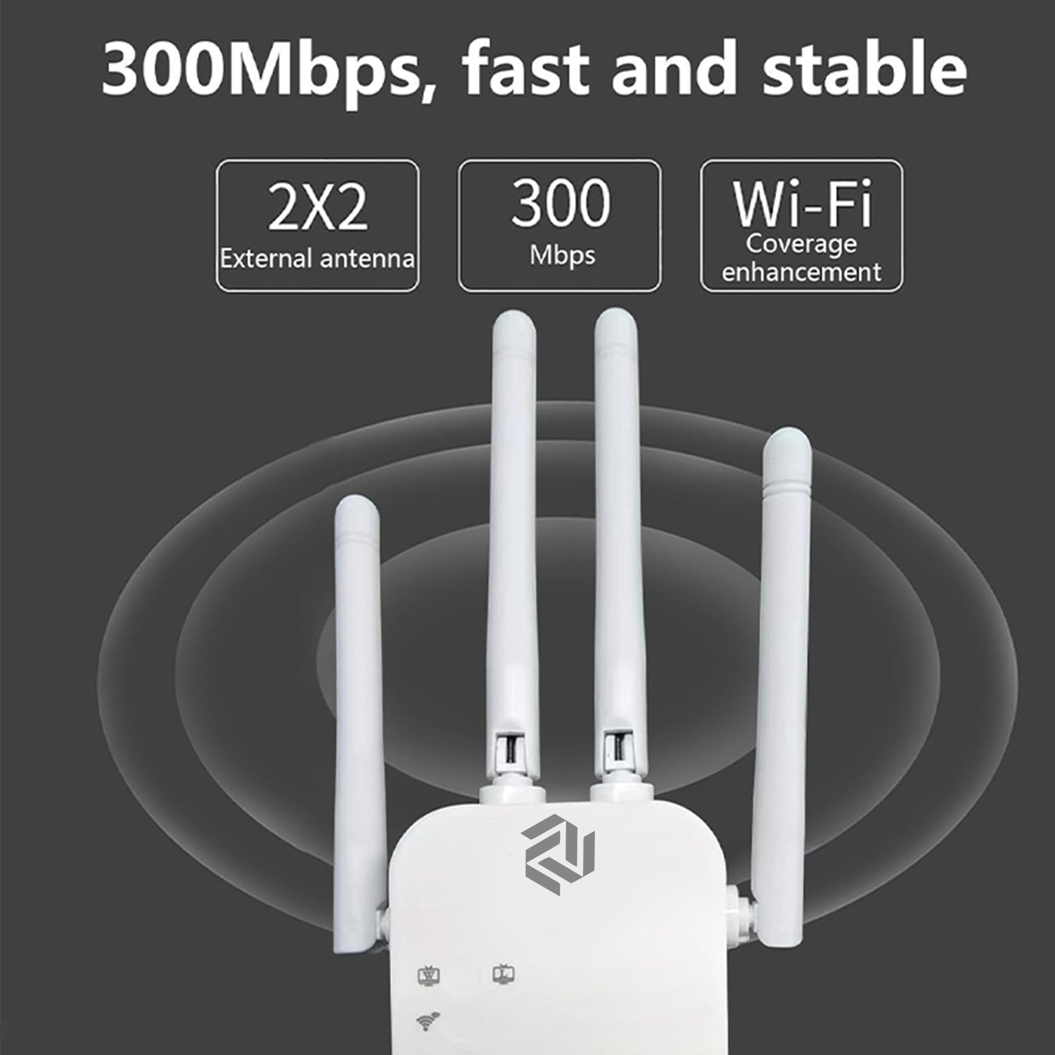 Muvit 4 Antenna WiFi Range Extender Router Upto 300Mbps for Home and Office