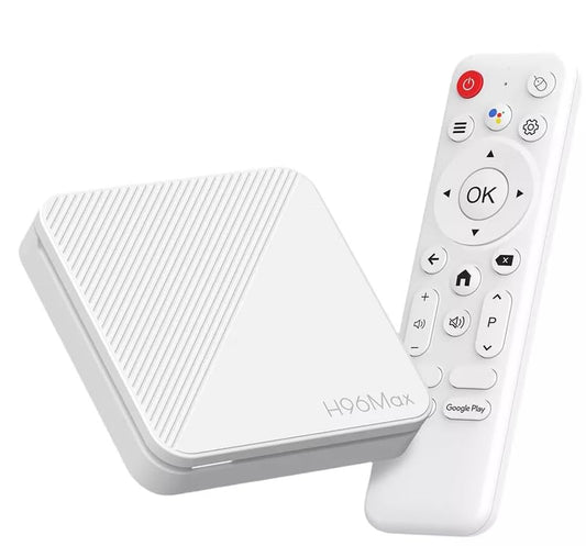 Muvit 4K TV Box, H96 MAX Mini PC, 4GB RAM 32GB ROM, Dual Wi-Fi 2.4G/5.0G, Smart TV Box with Remote - White, Latest 14.1 Version