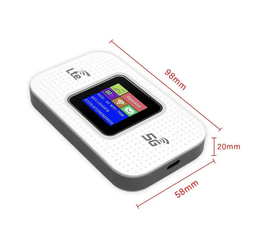 Muvit 4G LTE Wireless Dongle with All 5G SIM Network Support with LCD Display |Single_Band| Plug & Play Data Card with Up to 300Mbps Speed WiFi Hotspot|3000Mah Rechargeable Battery Mobile Hotspot