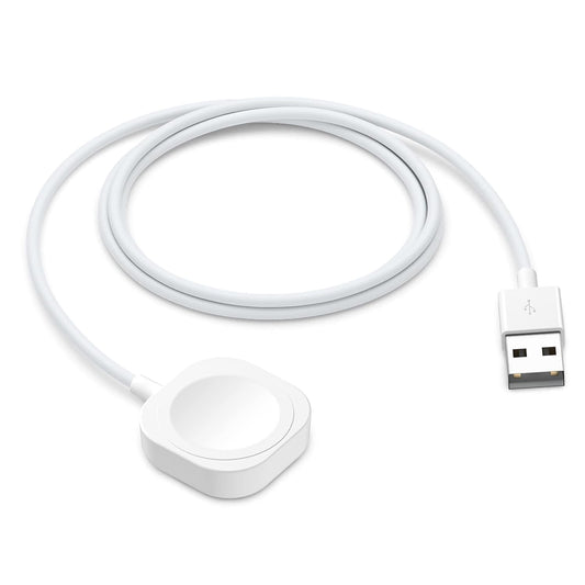 Muvit Magnetic USB Charger Cable Compatible with IOS Smartwatch Charger, Fast Charging Cable for Smartwatch Series Ultra 10 9 8 7 6 5 4 3 2 SE/2, Wireless Magnetic Charging Cord /1m- White