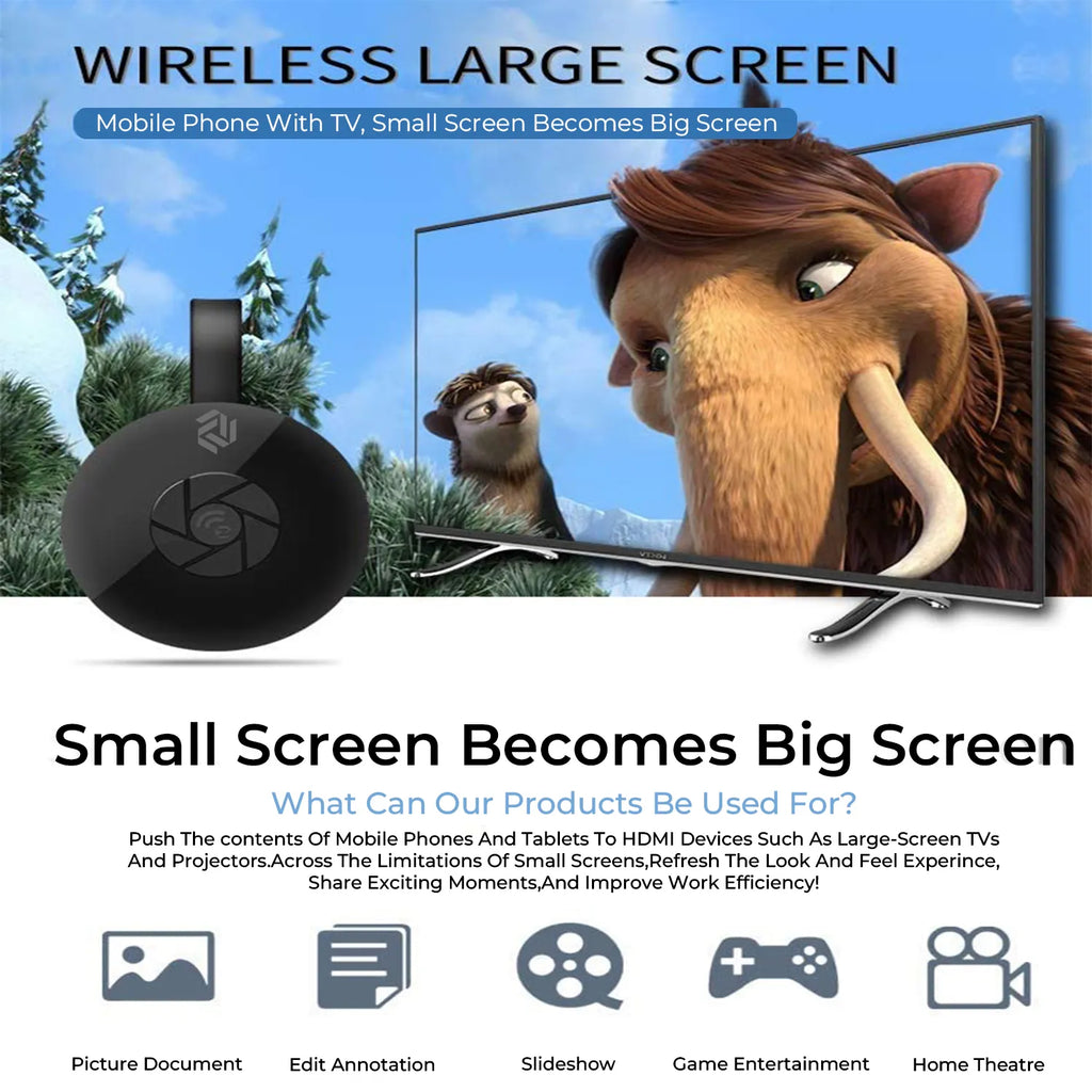 Muvit Wireless HDMI Display Dongle 1080P/4K | Screen Mirroring Chromecast for TV | WiFi Streaming for Android, iPhone & Laptop