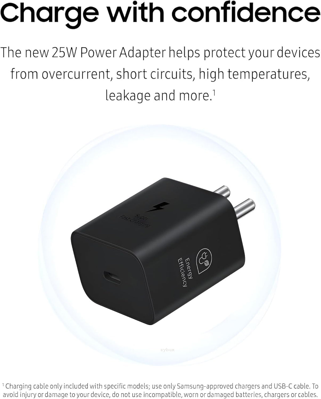 Muvit 25W Type-C Fast Charger Adapter for Samsung Galaxy | USB-C Super Fast Charging PD Adapter | Black
