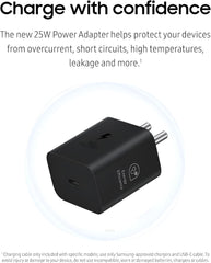 Muvit 25W Type-C Fast Charger Adapter Compatible with Samsung Galaxy S25,S24, S23,S22,S21,S20/Ultra/Fe, A55, M35, M15, M56, M05, M06, A15, A14, A35, F15, F14, F34,S/F/M/A/Z Series-BLACK