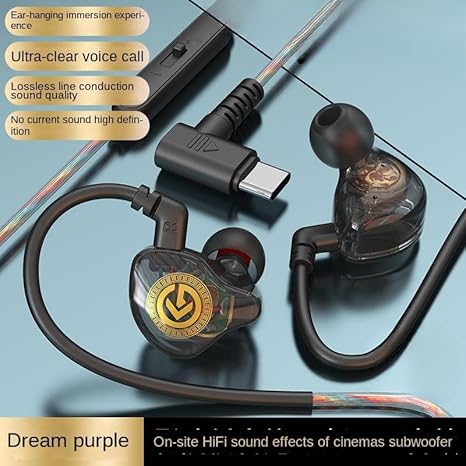 Muvit USB C Headphones, Type C Earbuds Compatible for iPhone 16/15/15 Pro/ 15 Pro Max Samsung S24 Headphones with Microphone Noise Isolation Stereo Wired Earphones for Samsung Galaxy S22 S23 Ultra Pixel 7a