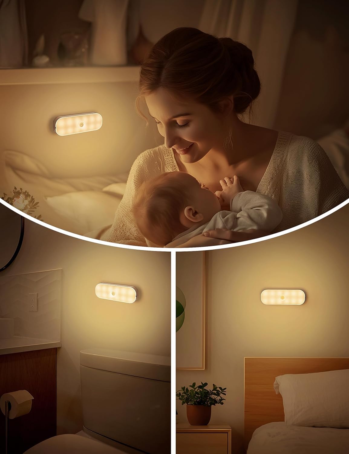 Muvit Motion Sensor LED Light for Home | Wireless Rechargeable Magnetic Night Light