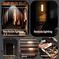 Muvit LED Motion Sensor Night Light, USB Rechargeable, Adjustable Brightness, Stick-on Foot Light with Automatic On/Off, No Construction Required, Indoor Use, Motion Detection Sensor-Pack of 2