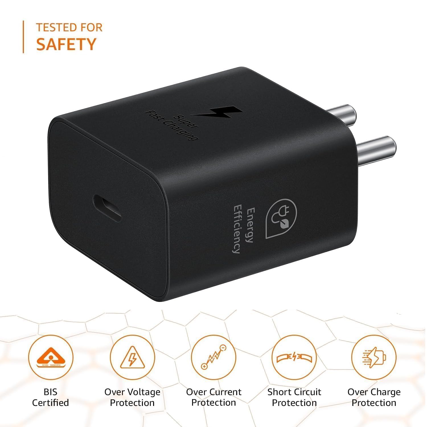Muvit 25W Type-C Fast Charger Adapter for Samsung Galaxy | USB-C Super Fast Charging PD Adapter | Black