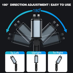 Muvit 4 in 1 Retractable Car Charger with Starry Light,66W Cigarette Lighter Charger Compatible for iPhone 17 Pro Max 16 15 14 13 12 11 Series, Compatible All Other Phone Models