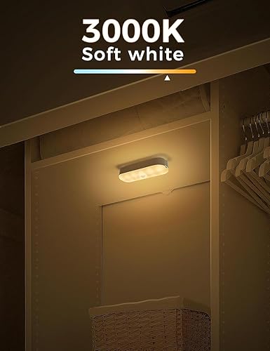 Muvit LED Motion Sensor Night Light, USB Rechargeable, Adjustable Brightness, Stick-on Foot Light with Automatic On/Off, No Construction Required, Indoor Use, Motion Detection Sensor-Pack of 2