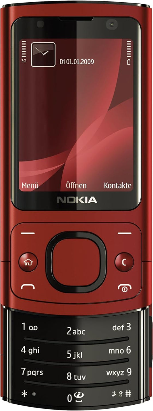 Nokia 6700 Slide Single SIM 64MB ROM + 128MB (Only GSM | No CDMA) Factory Unlocked 3G Phone (Red)