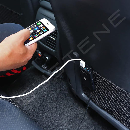 Muvit 12V Fast Car Charger Back Seat Charging 4 USB Ports 40W Compatible for Qualcomm 3.0, Samsung Galaxy, Note, iPhone, Nexus, Oppo,Pixel, Mi & Other Mobile Phones - Black