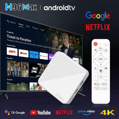 Muvit 4K TV Box, H96 MAX Mini PC, 4GB RAM 32GB ROM, Dual Wi-Fi 2.4G/5.0G, Smart TV Box with Remote - White, Latest 14.1 Version