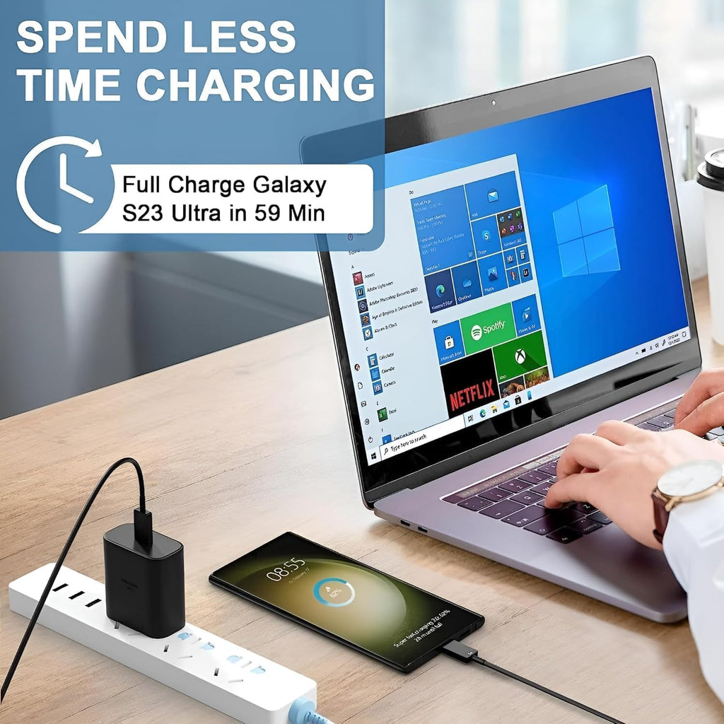 Muvit 25W Type-C Fast Charger Adapter for Samsung Galaxy | USB-C Super Fast Charging PD Adapter | Black