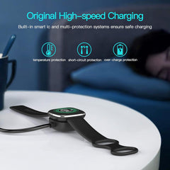 Muvit USB Charging Cable for Fitbit Versa 3 / Versa 4 / Sense/Sense 2 Smartwatch Charging Cord for Fitbit Sense/Sense 2/Versa 3/Versa 4 Smart Watch 3.3Ft Cable - Black
