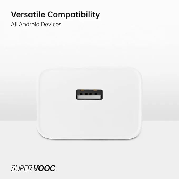 Muvit 100W SuperVOOC Fast Charger Adapter | Ultra Fast Charging USB-A Power Adapter – White