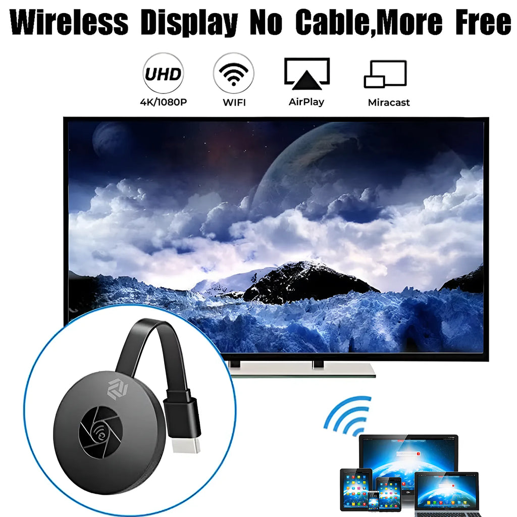 Muvit Wireless HDMI Display Dongle 1080P/4K | Screen Mirroring Chromecast for TV | WiFi Streaming for Android, iPhone & Laptop