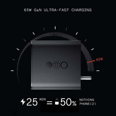 Muvit 65W GaN Fast Charger Adapter | 3-Port USB C + USB A Wall Charger  | Fast Charging PD Charger