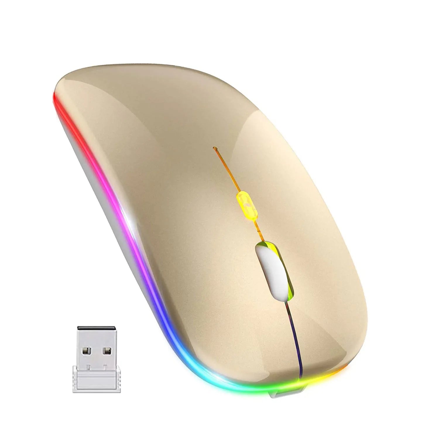 Muvit RGB Ultra Slim Wireless Rechargeable Mouse (Gold)