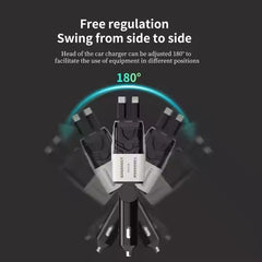 Muvit 120W Retractable Car Charger – 4-in-1 Fast Charging with USB-C & Lightning CablesMuvit 120W retractable car charger with USB-C & Lightning cables, fast charging ports, and compact design. Compatible with iPhone, iPad, and Android devices.